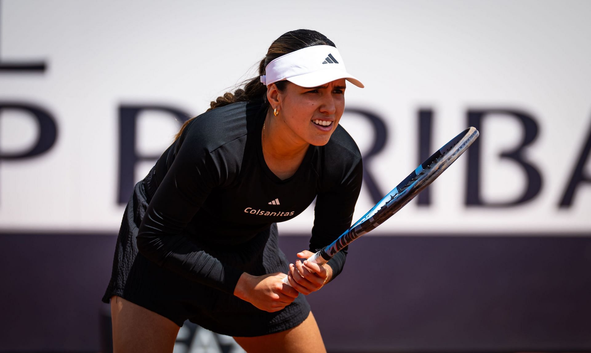 Camila Osorio prepares to return a ball at Morocco Open 2025 | Image Source: Getty